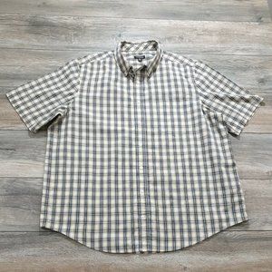 George Mens 2XL Short Sleeve Casual Dress Shirt Business Classic Button Up INK